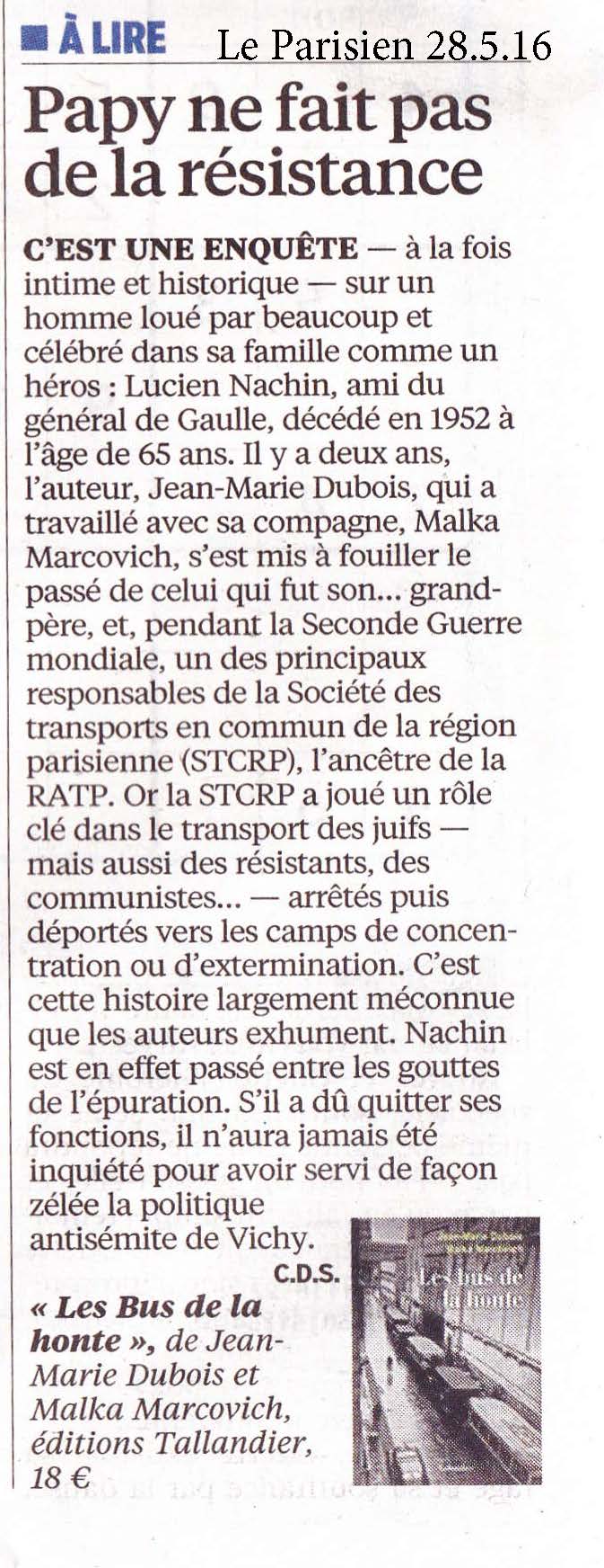 le Parisien 28 mai 2016